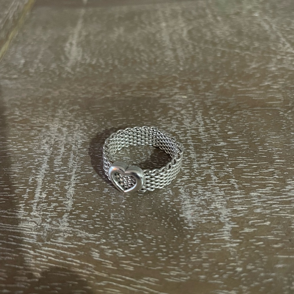 Tiffany Somerset mesh heart ring